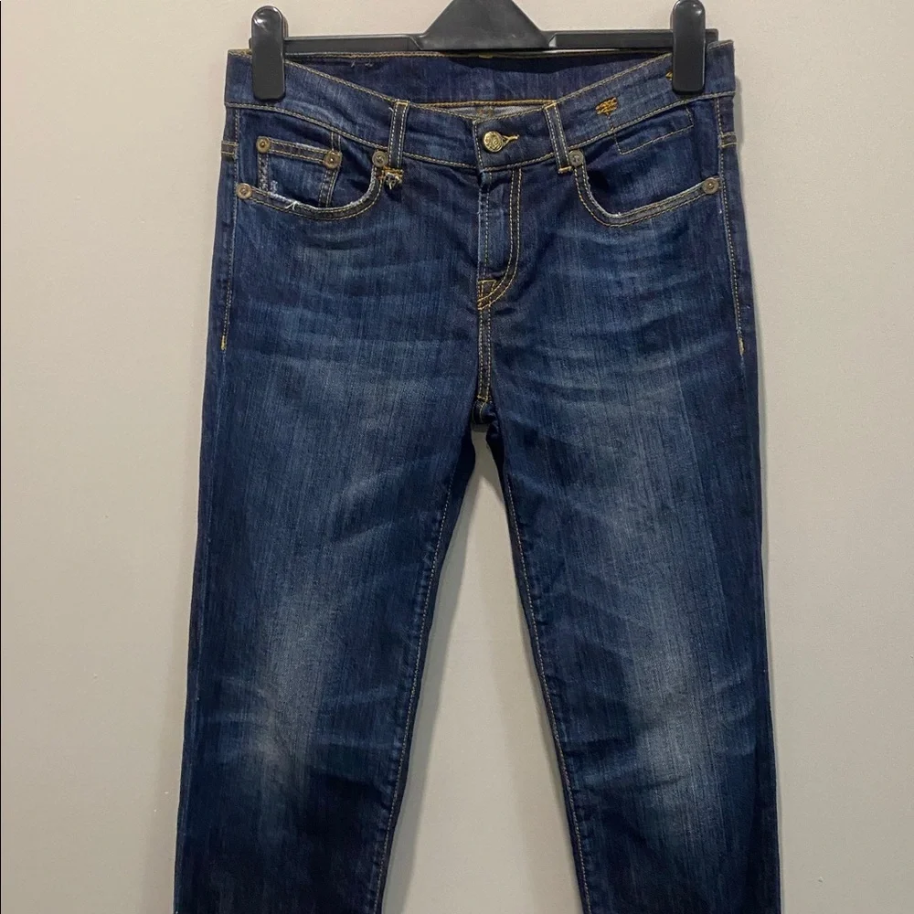 R13 Relaxed Skinny Jeans Blue Made in Italy Sz 25 Tapered Ankle - Picture 11 of 16